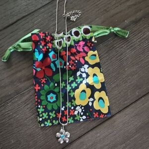 Brighton Floral Pendant Necklace with Colorful Pouch